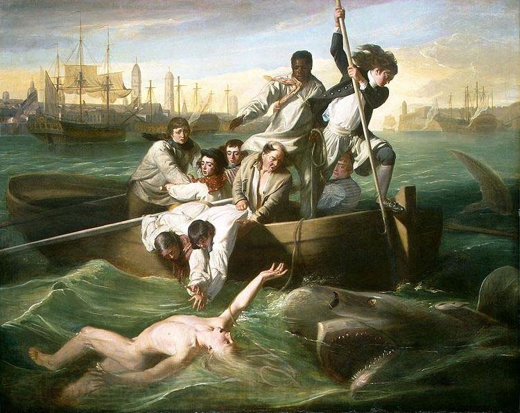 John Singleton Copley Watson and the Shark (1778) depicts the rescue of Brook Watson from a shark attack in Havana, Cuba. Spain oil painting art